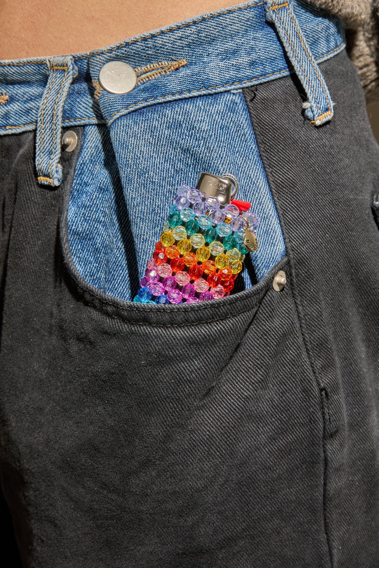 Rainbow Beaded Lighter Case