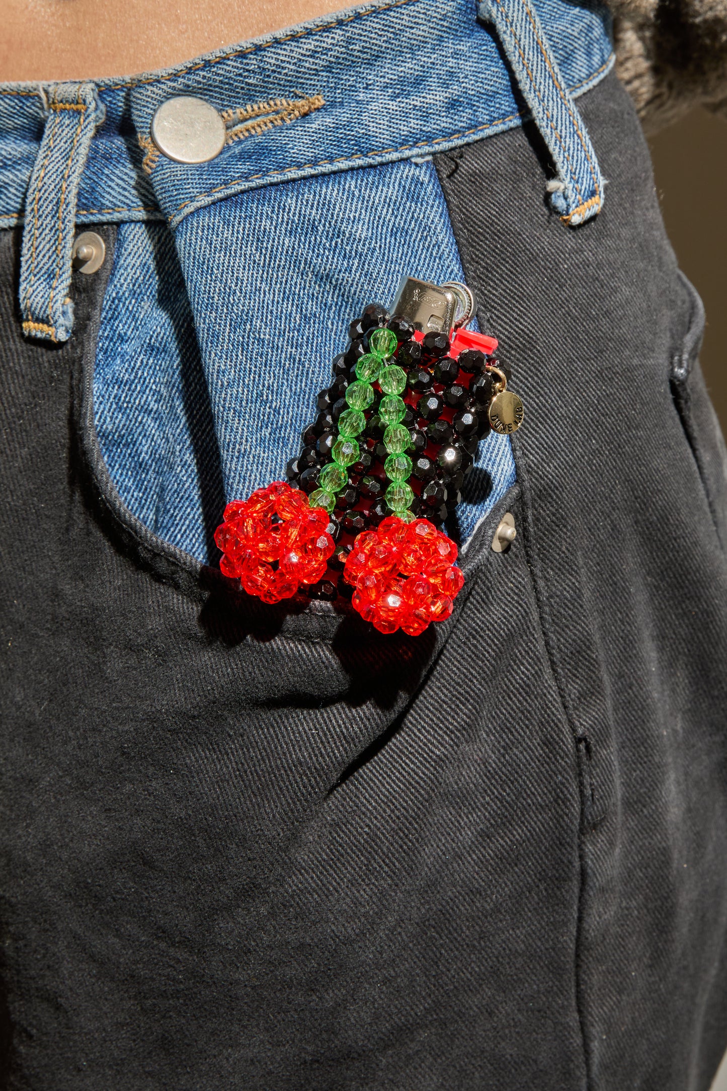 Cherries Beaded Lighter Case